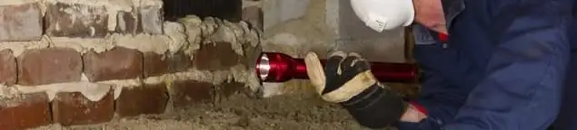 Pest control technician inspecting a crawl space for ant activity and entry points in Springfield, MO